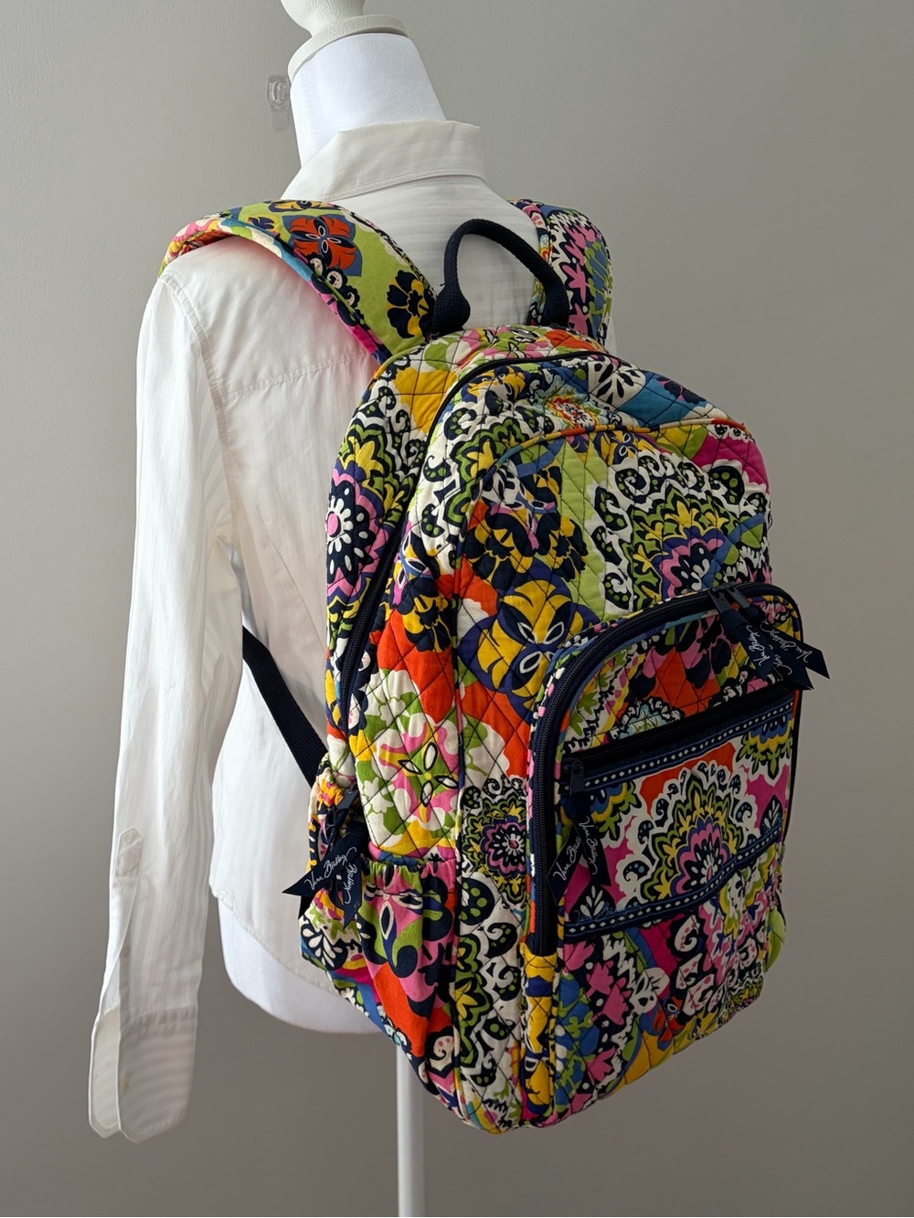 Vera Bradley Catarina Quilted Laptop Backpack - Mandala Kaleidoscope Print